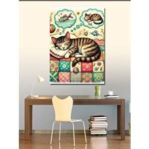 Kanvas Tablo Kedinin Renkli Rüyası 50x70 cm