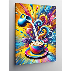 Kanvas Tablo Renkli Kahve Fincanı 50x70 cm