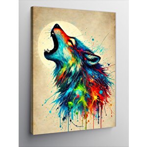 Kanvas Tablo Renkli Kurt Portresi 100x140 cm