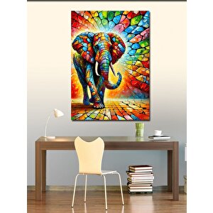 Kanvas Tablo Mozaik Desenli Fil 70x100 cm