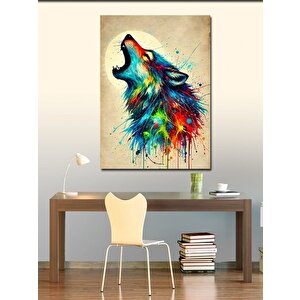 Kanvas Tablo Renkli Kurt Portresi 70x100 cm