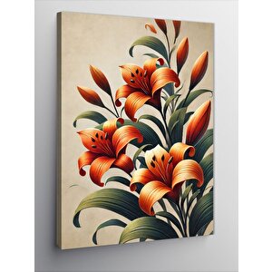 Kanvas Tablo Turuncu Zambaklar Tablosu 70x100 cm