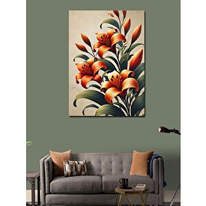 Kanvas Tablo Turuncu Zambaklar Tablosu 70x100 cm