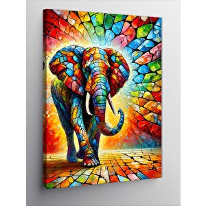 Kanvas Tablo Mozaik Desenli Fil 50x70 cm