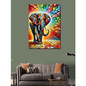 Kanvas Tablo Mozaik Desenli Fil 50x70 cm