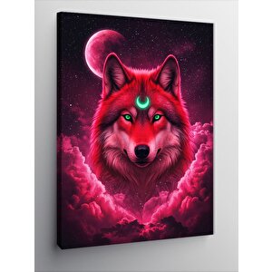 Kanvas Tablo Ay Işığı Altında Kurt 50x70 cm