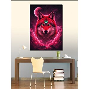 Kanvas Tablo Ay Işığı Altında Kurt 50x70 cm