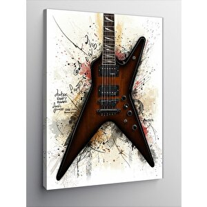 Kanvas Tablo Kahverengi Elektro Gitar 50x70 cm