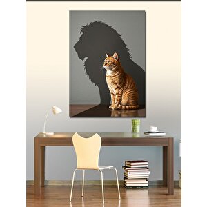 Kanvas Tablo Gölgeyle Aslan Ve Kedi Portresi 50x70 cm