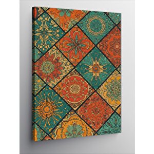 Kanvas Tablo Desenli Arka Plan Ve Geleneksel Motifler 50x70 cm