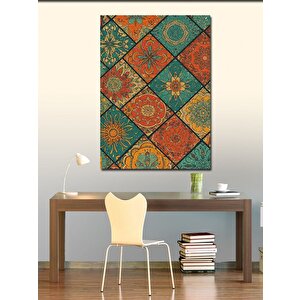Kanvas Tablo Desenli Arka Plan Ve Geleneksel Motifler 100x140 cm