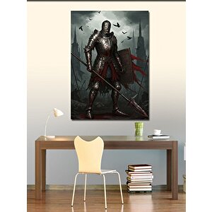 Kanvas Tablo Ortaçağ Şövalyesi Ve Kalkan 100x140 cm