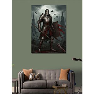 Kanvas Tablo Ortaçağ Şövalyesi Ve Kalkan 100x140 cm