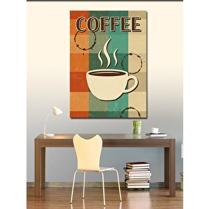 Kanvas Tablo Kahve Kupası Retro Afişi 100x140 cm