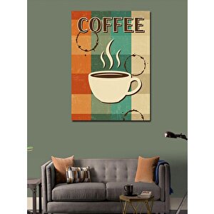Kanvas Tablo Kahve Kupası Retro Afişi 100x140 cm