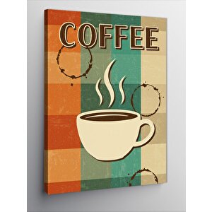 Kanvas Tablo Kahve Kupası Retro Afişi 50x70 cm