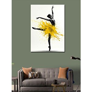 Kanvas Tablo Sarı Elbiseli Bale Figürü 100x140 cm