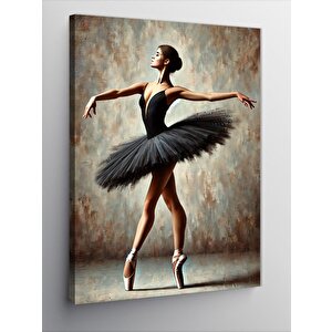 Kanvas Tablo Balerin Siyah Tütü İle 100x140 cm