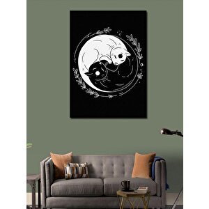 Kanvas Tablo Yin-yang Kediler Ve Denge 70x100 cm