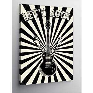Kanvas Tablo "let's Rock" Müzik Temalı Poster 100x140 cm