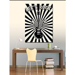Kanvas Tablo "let's Rock" Müzik Temalı Poster 100x140 cm