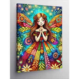 Kanvas Tablo Çiçekli Peri Kızı 50x70 cm