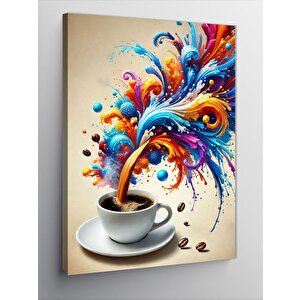 Kanvas Tablo Renkli Kahve Sıçraması 100x140 cm