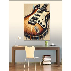 Kanvas Tablo Elektro Gitar Ve Müzik 100x140 cm