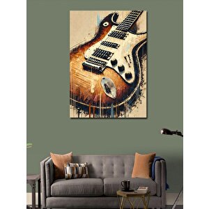 Kanvas Tablo Elektro Gitar Ve Müzik 100x140 cm