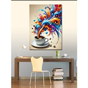 Kanvas Tablo Renkli Kahve Sıçraması 70x100 cm