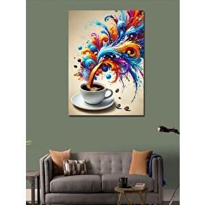 Kanvas Tablo Renkli Kahve Sıçraması 70x100 cm