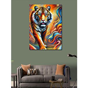 Kanvas Tablo Renkli Kaplan Portresi 50x70 cm