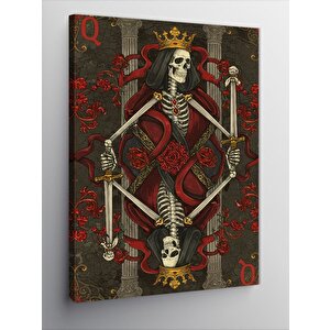Kanvas Tablo İskelet Kart Deseni 50x70 cm