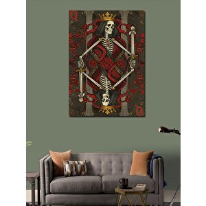 Kanvas Tablo İskelet Kart Deseni 50x70 cm