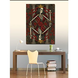 Kanvas Tablo İskelet Kart Deseni 100x140 cm