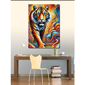 Kanvas Tablo Renkli Kaplan Portresi 70x100 cm