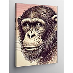 Kanvas Tablo Şempanze Ve Düşünce 50x70 cm