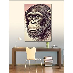 Kanvas Tablo Şempanze Ve Düşünce 50x70 cm