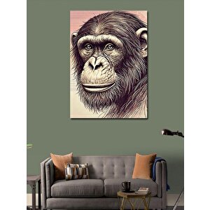 Kanvas Tablo Şempanze Ve Düşünce 50x70 cm