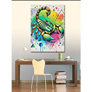Kanvas Tablo Renkli Akrep Ve Geometrik Arka Plan 70x100 cm