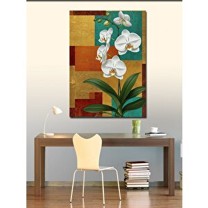Kanvas Tablo Altın Orkide Çiçekleri 100x140 cm