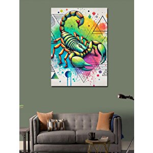 Kanvas Tablo Renkli Akrep Ve Geometrik Arka Plan 100x140 cm