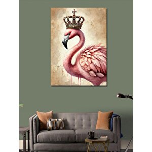 Kanvas Tablo Taçlı Flamingo Ve Zarafet 70x100 cm