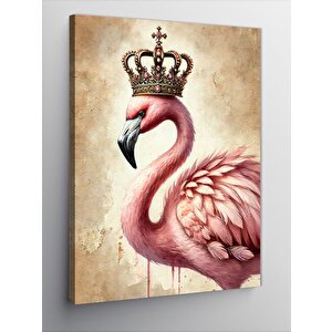 Kanvas Tablo Taçlı Flamingo Ve Zarafet 100x140 cm