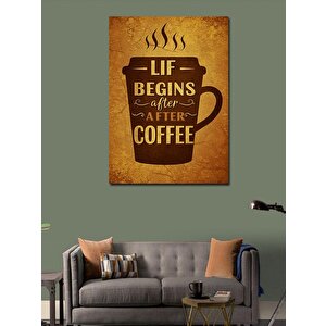 Kanvas Tablo Kahve Aşkı Yazılı Afiş 50x70 cm