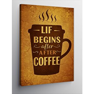 Kanvas Tablo Kahve Aşkı Yazılı Afiş 70x100 cm