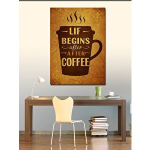 Kanvas Tablo Kahve Aşkı Yazılı Afiş 70x100 cm