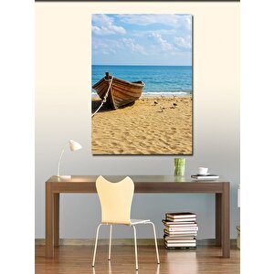 Kanvas Tablo Plaj Ve Huzurlu Kayık 50x70 cm