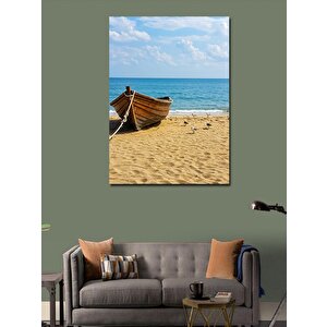Kanvas Tablo Plaj Ve Huzurlu Kayık 50x70 cm