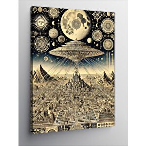 Kanvas Tablo Piramidler Ve Kozmik Sanat 100x140 cm